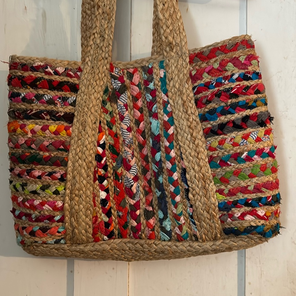 Multicolor Woven Shoulder Bag
